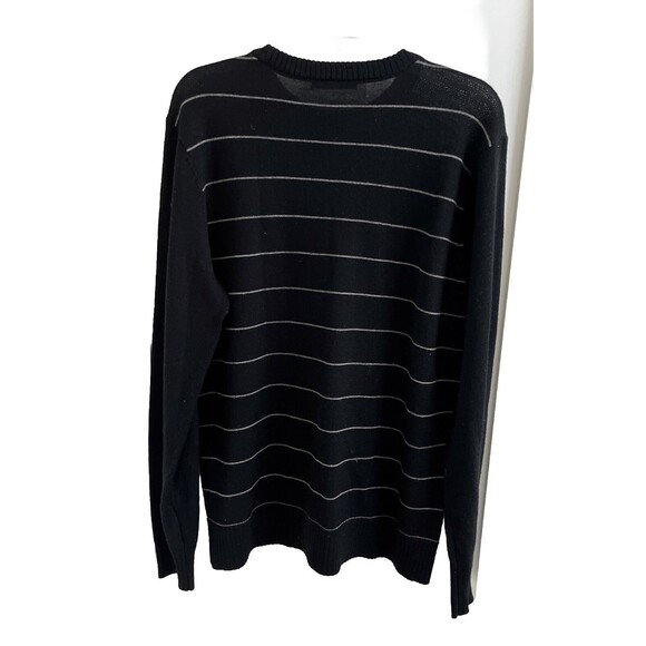 EUC Smartwool Men Merino Wool Crew Sweater Black Gray Stripes Med - Picture 5 of 10